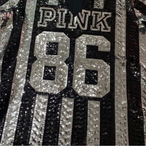 New Victoria’s Secret Pink Fashion show Bling Choker Jersey Shirt L - Picture 5 of 7